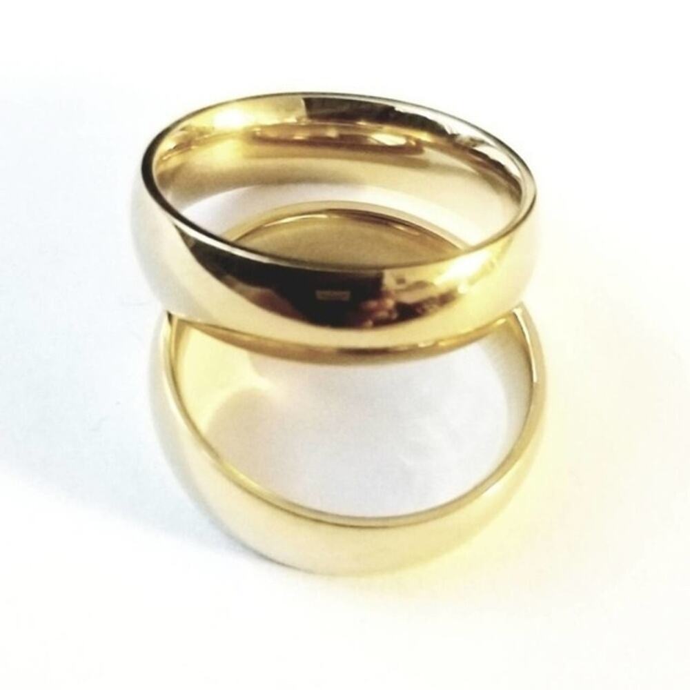316L stainless steel gold tarnish resistant woman‎ hypoallergenic band size 6